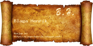 Blaga Henrik névjegykártya